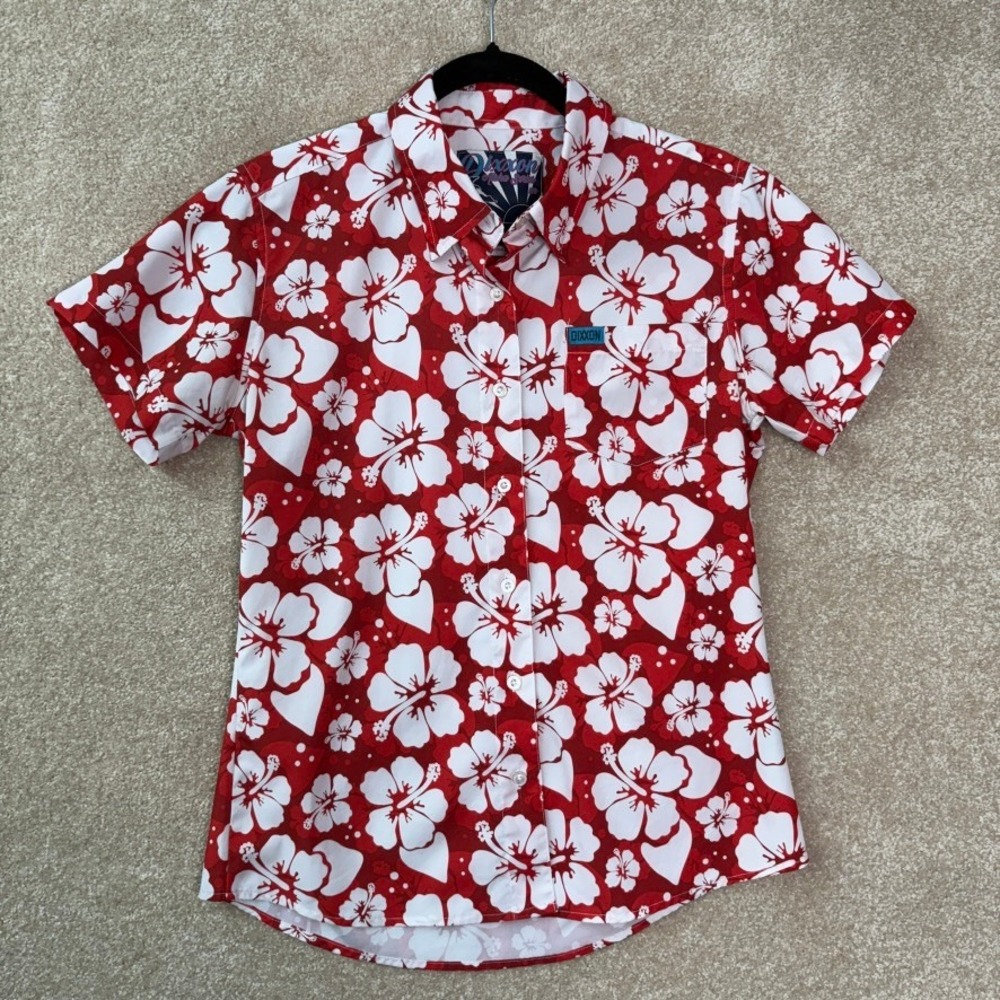 DIXXON‎ Flannel Aloha Series Button Down Shirt Women's Medium Hibiscus Floral